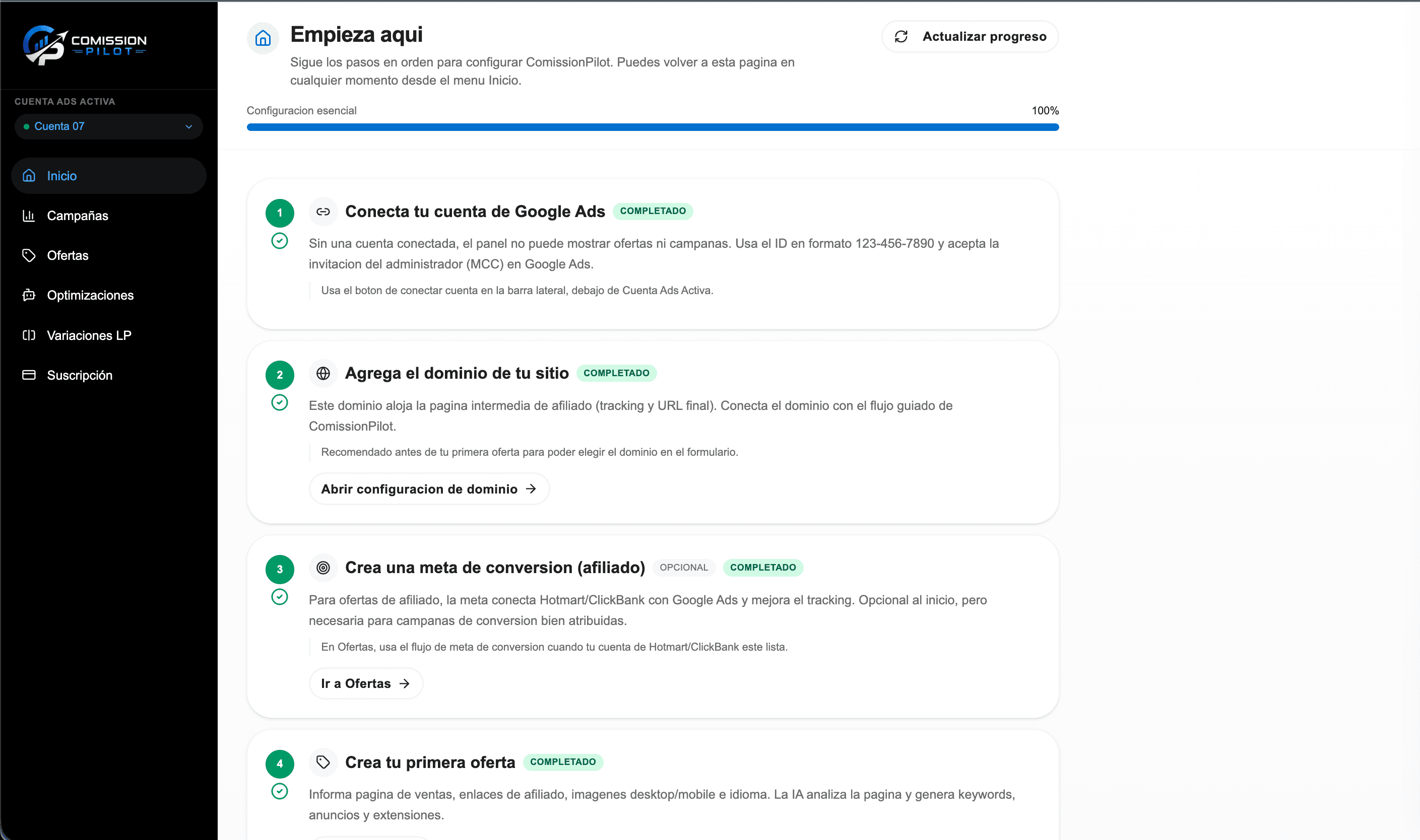 ComissionPilot dashboard demo