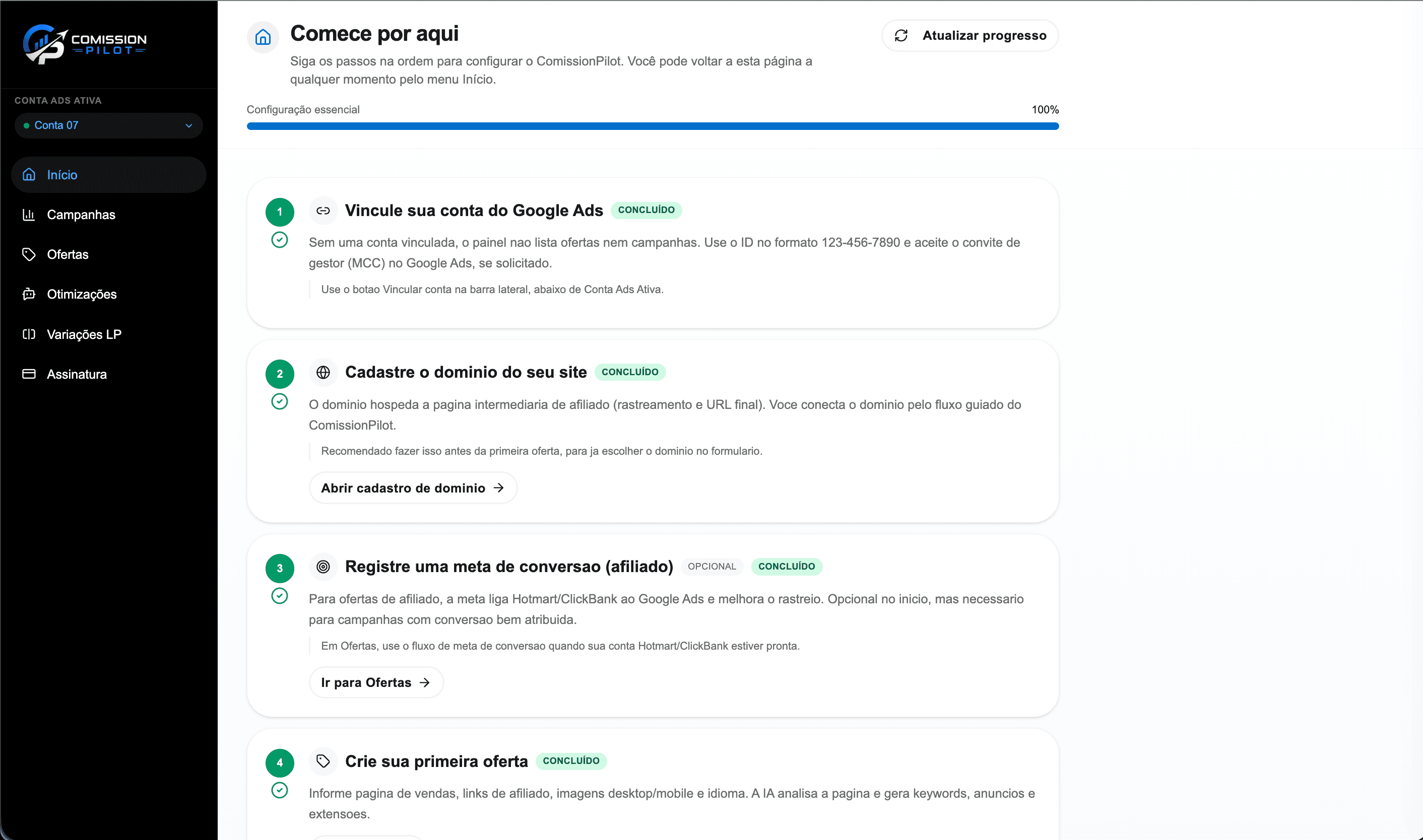 ComissionPilot dashboard demo
